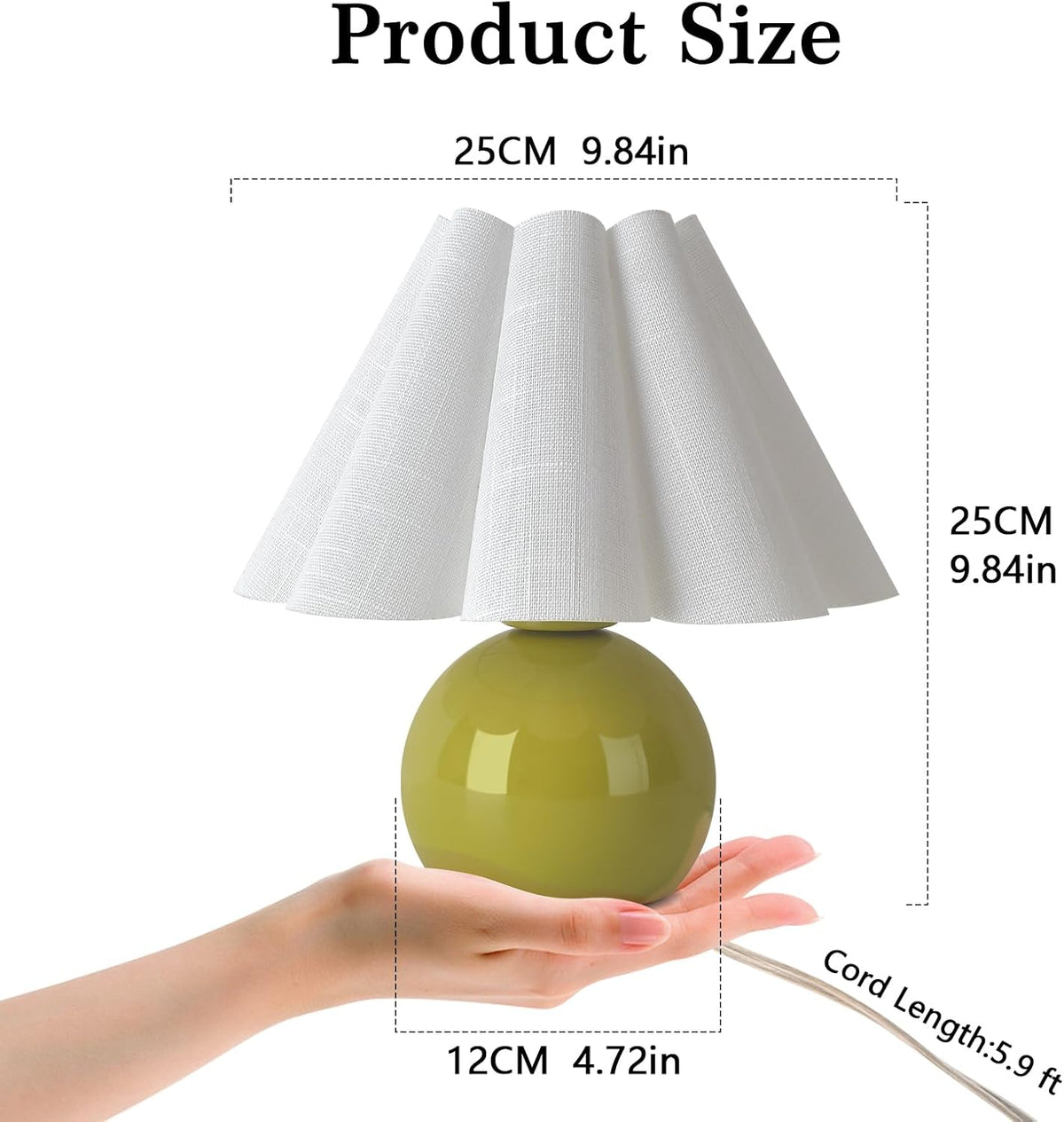Green Small Touch Control Table Lamp for Bedroom, Green Bedside Lamps for Nig...