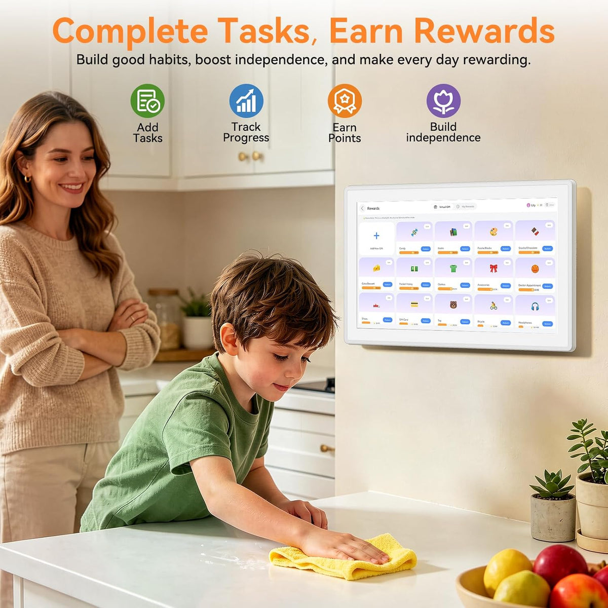 21.5" Smart Digital Calendar - Family Hub Planner with Chort Chart