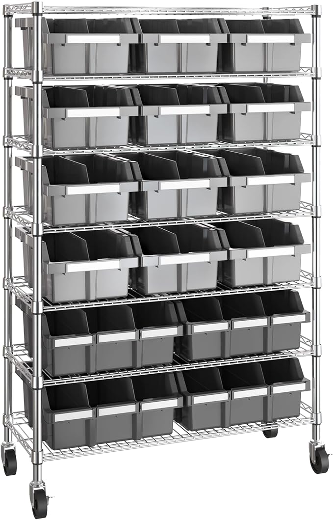 Seville Classics Heavy Duty NSF Bin Rack Solid Steel Wire Shelving Storage Unit by SevilleClassics