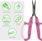 Saboten Stainless Steel Angled Blade Trimming Scissors Pink PT-13 160mm - Image 3