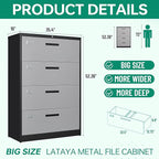 Letaya 4 Drawer Lateral Metal Filing Cabinet - Image 3