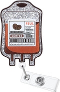 Funny Coffee Fuel Nurse Badge Reel, Cute Coffee IV Bag Retractable ID Card by LINAYOHA