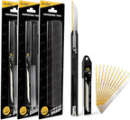 NEWISHTOOL 3 Pack Utility Knife Box Cutter Retractable, Titanium Coating Edge by NEWISHTOOL