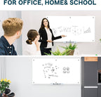 J&J worldwide Magnetic Glass Whiteboard 6' x 4' Ultra White, Large Frameless - Image 3