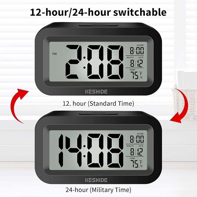 KESHIDE Travel Digital Alarm Clock, Battery Operated - Image 5