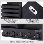 Lwenki Key Holder for Wall – Decorative Wooden Mail Holder and Key Shelf - Image 3