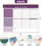 ALKALO Weekly To Do List Notepad, 52 Undated Sheets （8.5"×11") Duplex-Printed - Image 3