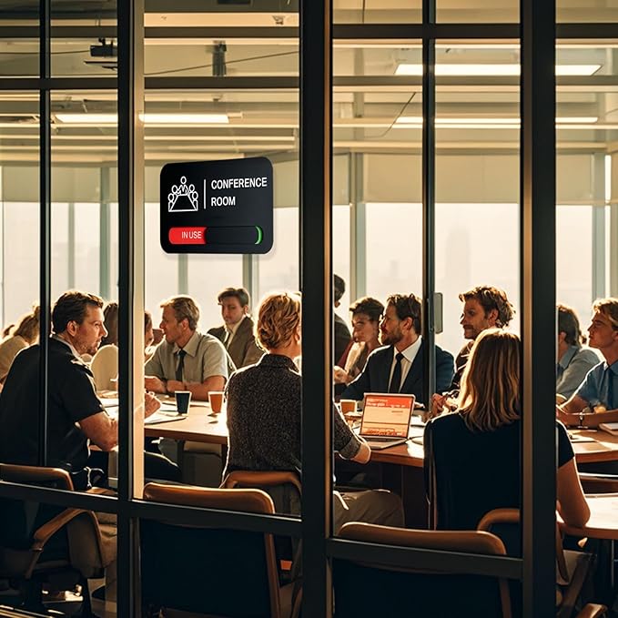 ANIWEY Acrylic Office Meeting Room Door Sign, 8.8 x 5.1 inches.Conference Room - Image 6