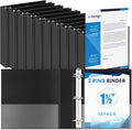 Henoyso 12 Pcs 3 Ring 1.5 Inch Binders Fits 8.5 x 11 Inch Letter Size Paper by Henoyso