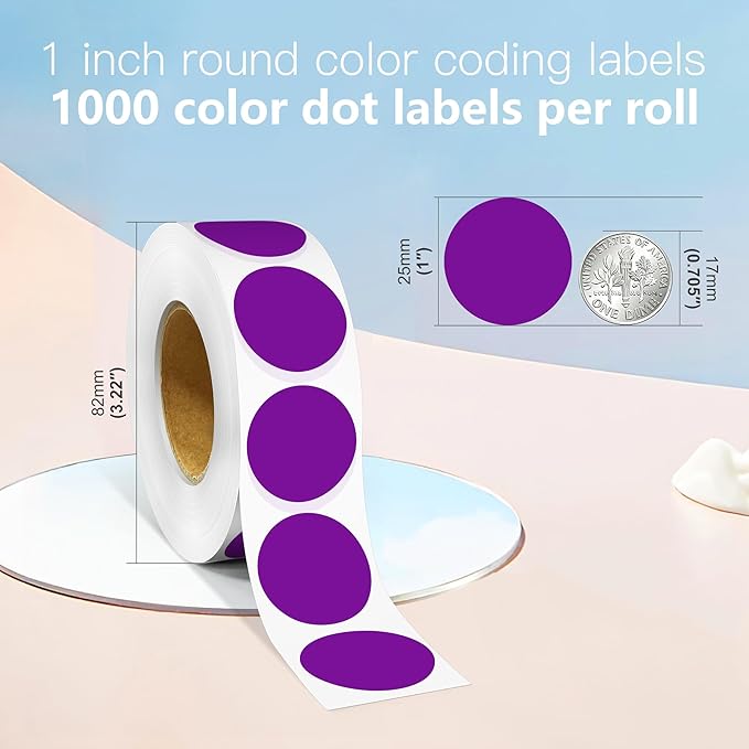 1 Inch Round Color Coding Labels, Round Color Dot Labels - Image 2