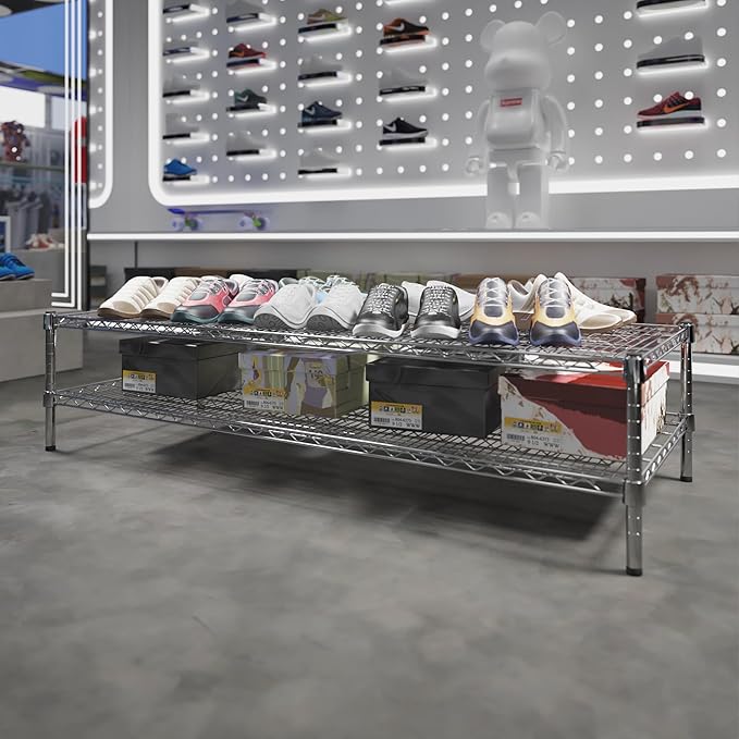 Regal Altair 24" Deep x 60" Wide x 14" Height Wire Shelving Kit | 2-Tier | NSF - Image 2