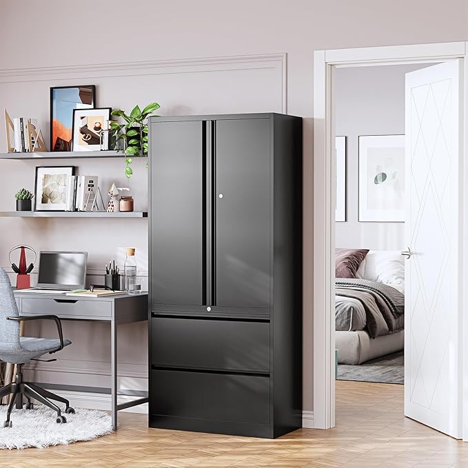 PEUKC 2-Drawer Metal File Cabinet, Lateral Vertical Filing Cabinets - Image 2