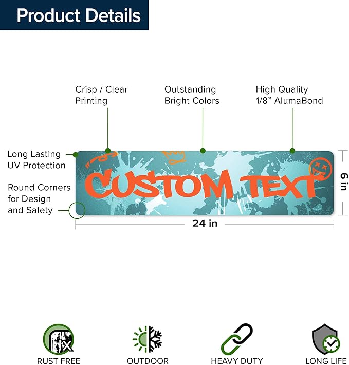 Custom Sign, Custom Street Sign, 11 Font Colors, 13 Font Styles, 4 Hole Options - Image 6