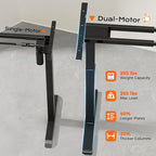 Huuger Dual Motor Electric Standing Desk Frame, Sit Stand up Desk Leg - Image 3