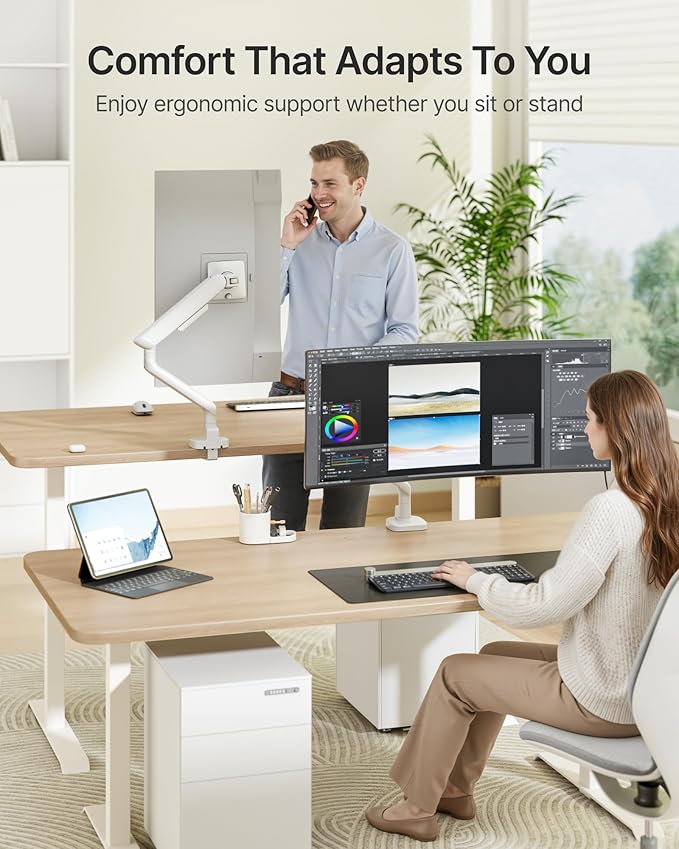 monTEK Single Monitor Arm, Mechanical Spring Monitor Arm - Image 7