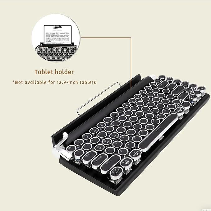 Adventurers Typewriter Style Retro Mechanical Keyboard, 83 Key Bluetooth 5.0 - Image 7