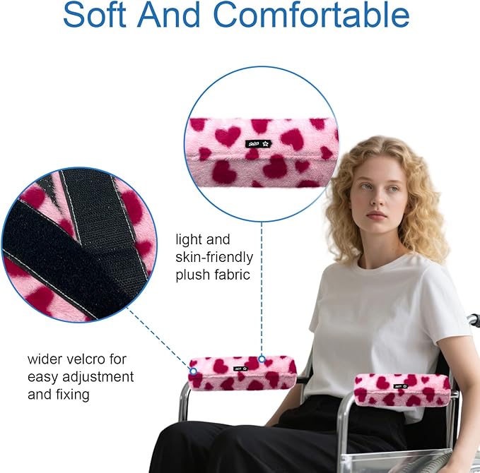SPRING SEAON Wheelchair Armrest Covers 2 Pack Soft Memory Foam Wheelchair - Image 2