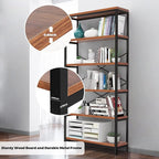 Himimi 6 Tier Industrial Bookshelf, Vintage Standing Storage Shelf, Display - Image 7
