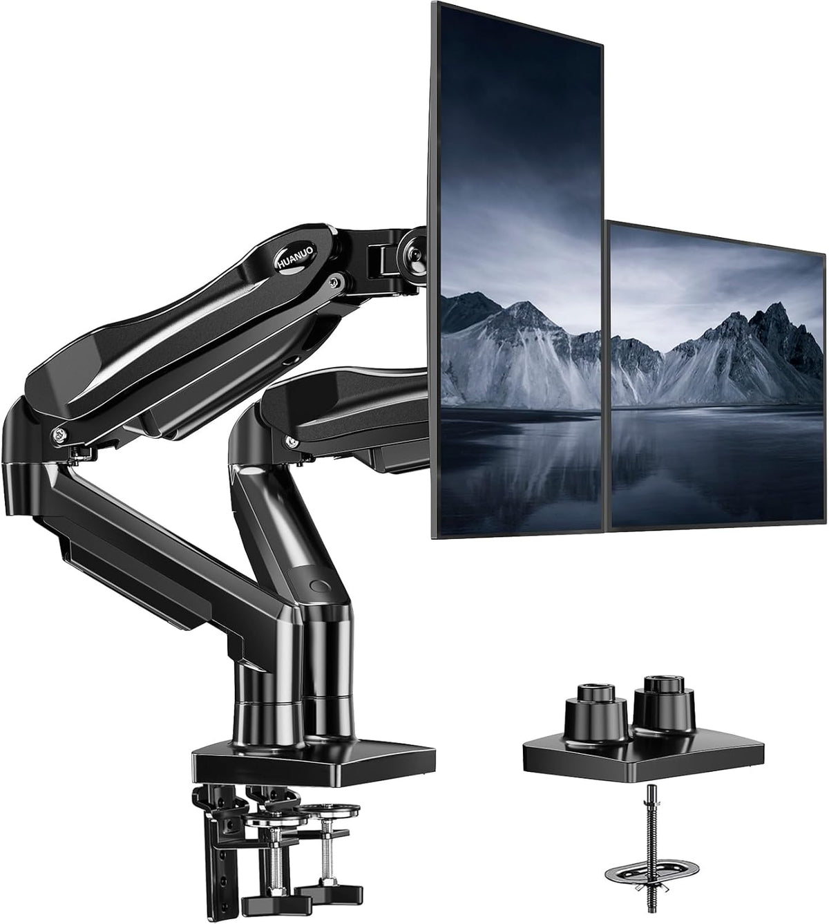 huanuo dual monitor stand, fully adjustable gaming monitor, main product view