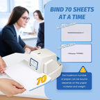 Frifreego Electric Stapler, Heavy Duty 70 Sheets Automatic Stapler, Flat-Clinch - Image 3
