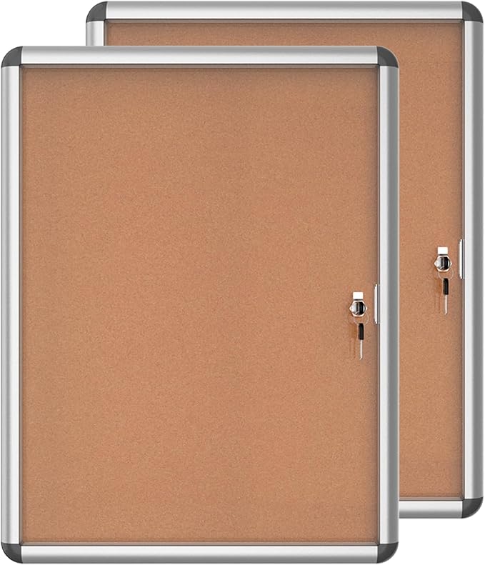 Mifuro 2 Pack 26"x20" Enclosed Bulletin Board, Lockable Weather-Resistant by MifuroOfficeProduct
