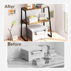 Arbuxzuy Printer Stand for Desk, Desktop Printer Shelf, 3 Tier Desk Shelf for - Image 4