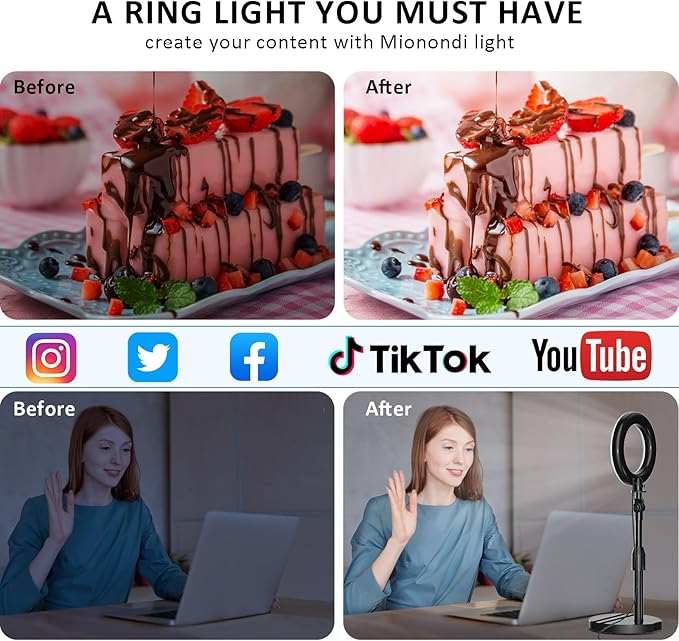 Desk Ring Light with Telescopic Stand, Travel Desktop Hola Light - Image 8