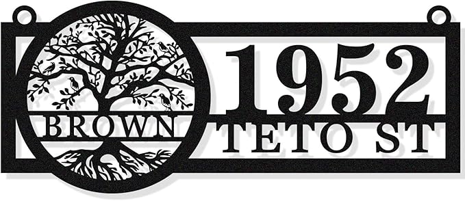 Hanging Metal House Numbers, Custom Metal Hanging Address Signs, Hanging by HYTSIGN