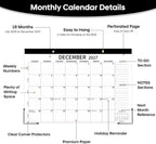 Desk Calendar 2026-2027, 17" x 12" Large Desk Calendar July 2026 to December 2027, 18 Months Calendar for Home Office