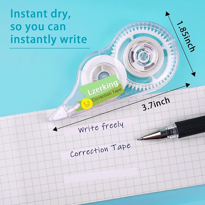 Lzerking Correct Correction Tape, Transparent Dispenser Shows How Much Tape is - Image 3