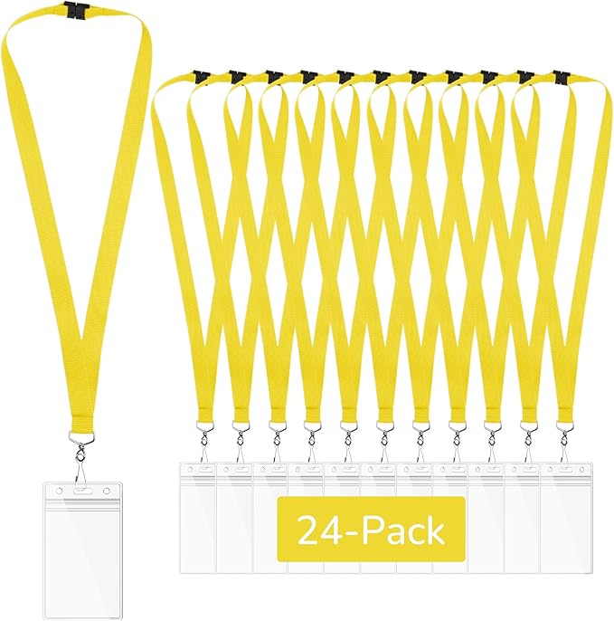 24-Pack Yellow Breakaway Lanyards by WEZEBEL