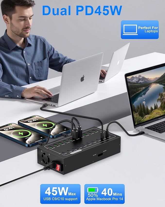580W USB Charging Station, 20 Port Fast Charging Station - Image 4