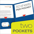 Oxford Twin-Pocket Folders, Textured Paper, Letter Size, Royal Blue, Holds 100 - Image 2