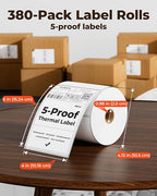 MUNBYN 4"x6" Direct Thermal Shipping Labels, Durable Waterproof, Scratch-Proof - Image 2