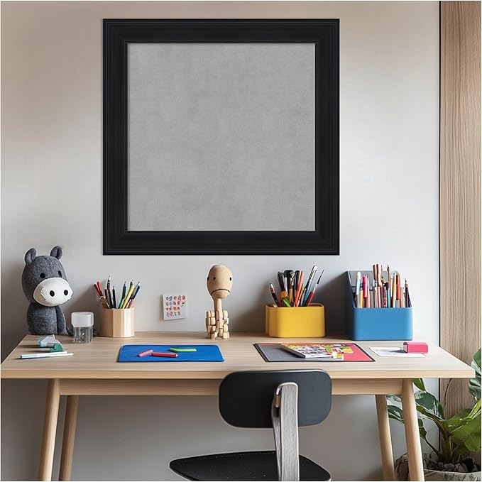 Amanti Art Black Framed Magnetic Board 25x25 Medium Vision Board - Image 5