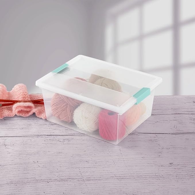 Sterilite 4-Pack Clip Box, Stackable Clear Plastic Bins - Image 5
