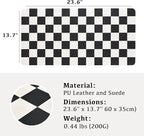 Ohocut Checkered Desk Mat, Large Cute Aesthetic Retro PU Leather Computer - Image 3