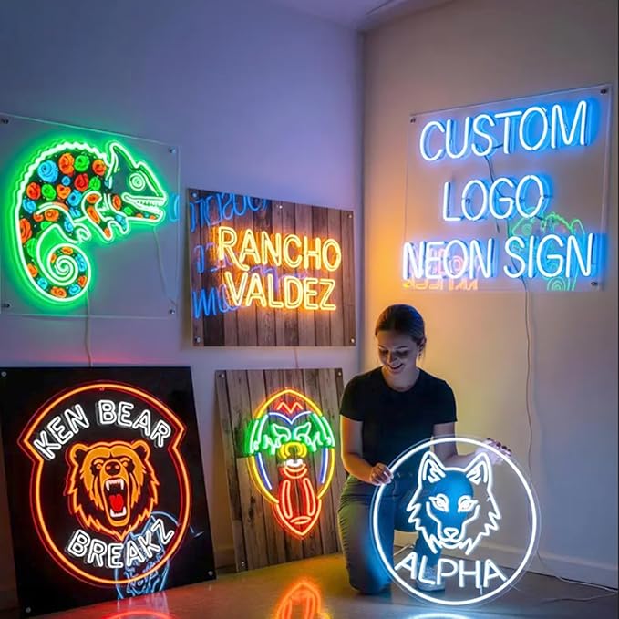 Custom Neon Sign Logo, Personalized LED Shop Name Logo Sign by Aiddwrron