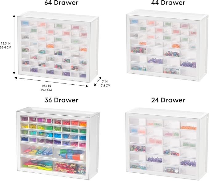 IRIS USA Screw Tool Organizer Small Parts Cabinet Chest, 44-Drawer Hardware - Image 3