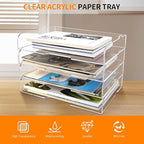 4 Pack- Stackable Paper Letter Tray, or Workspace - Image 2