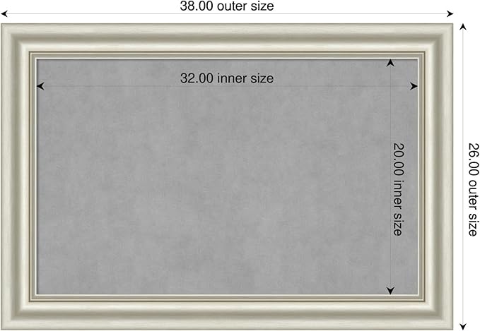 Amanti Art Silver Framed Magnetic Board 26x38 Large Vision Board - Image 2