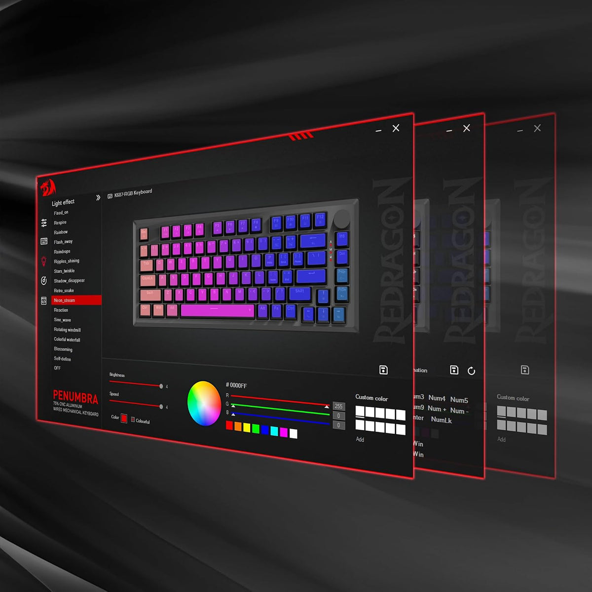 Redragon K687 Wired CNC Gasket Gaming Keyboard, 81 Keys Mechanical Keyboard w...