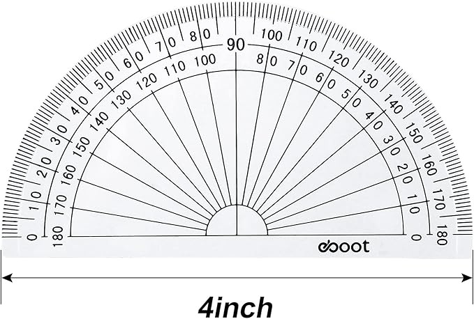 EBOOT 25 Pcs Math Protractors Plastic Protractor 180 Degrees, 4 Inches - Image 2