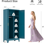 bevivog 71" metal storage cabinet, tall utility closet, close-up detail