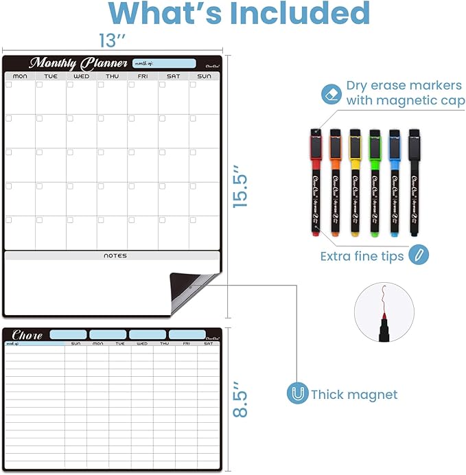 Magnetic Dry Erase Monthly Calendar Set - Image 2