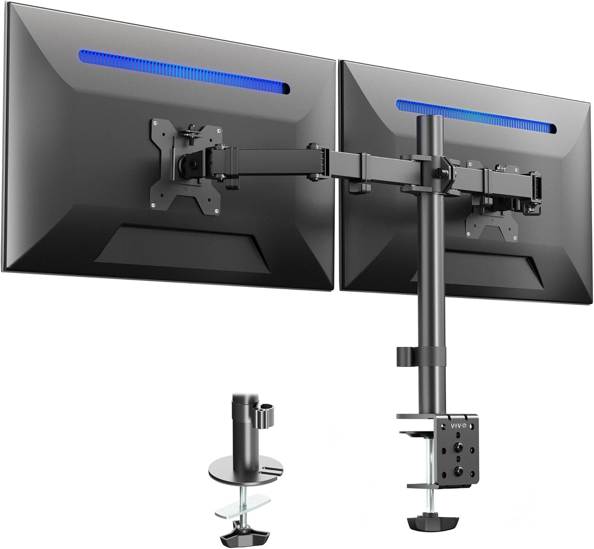 VIVO Dual Monitor Desk Mount, Heavy Duty Fully Adjustable Steel Stand, Holds 2