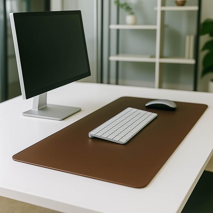 DACASSO Leatherette Keyboard/Mouse Desk Mat- Luxury Leatherette Desk Blotter - Image 5