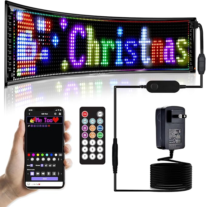 LED Sign, Programmable LED Sign, Flexible Scrolling LED Message Display by XIAOOHO