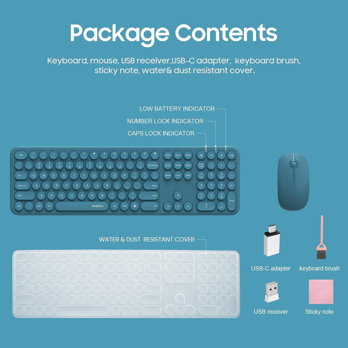 Wireless Keyboard and Mouse Combo, Ultra-Thin 2.4GHz USB Cordless Plug and Pl...