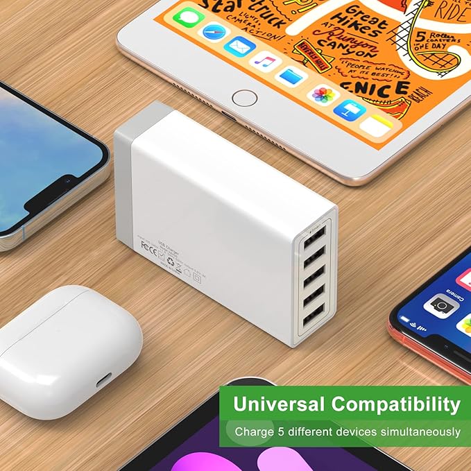 USB Wall Charger, Desktop USB Charging Station - Image 4